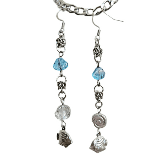 fish swirl earrings