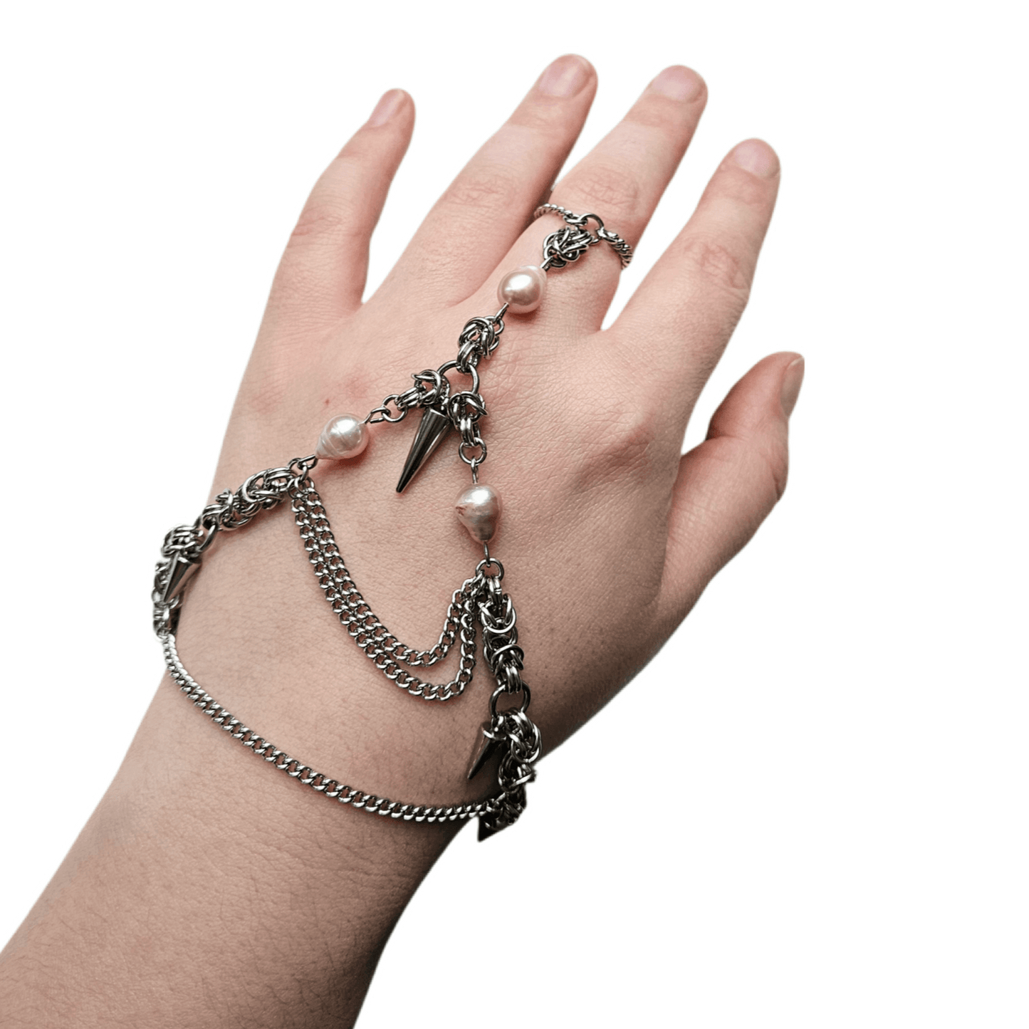 pearls&spikes bracelet x ring