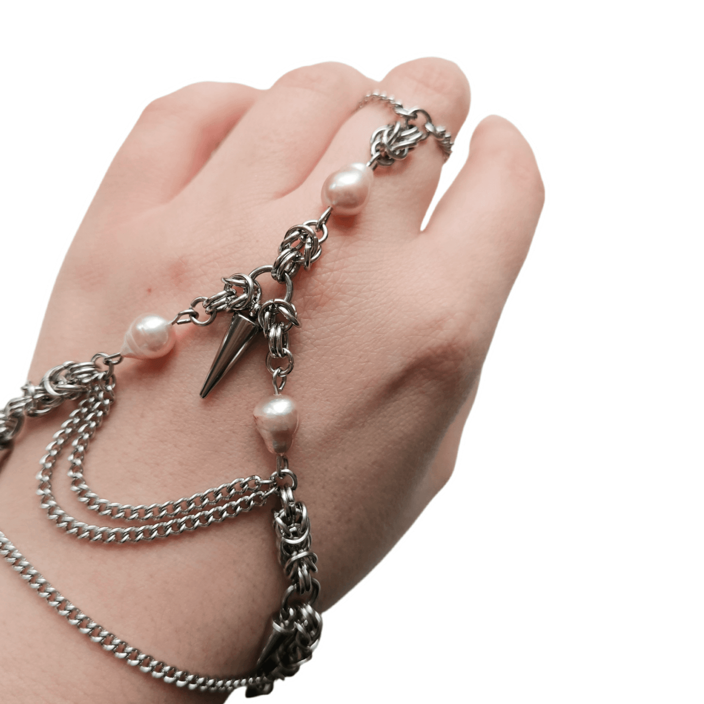 pearls&spikes bracelet x ring