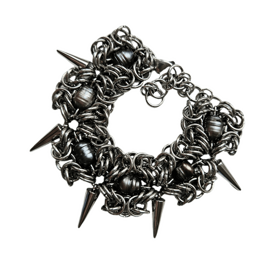 pearls&spikes bracelet